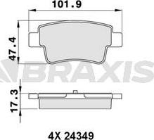 Braxis AA0256 - Kit de plaquettes de frein, frein à disque cwaw.fr