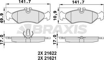 Braxis AA0253 - Kit de plaquettes de frein, frein à disque cwaw.fr