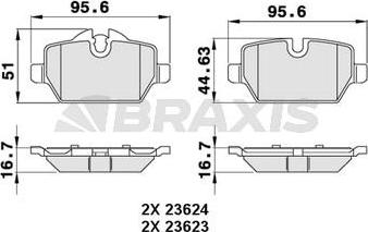 Braxis AA0269 - Kit de plaquettes de frein, frein à disque cwaw.fr