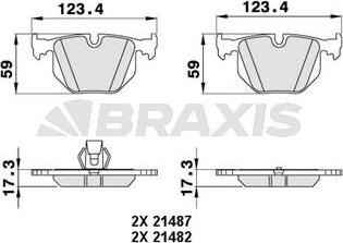 Braxis AA0264 - Kit de plaquettes de frein, frein à disque cwaw.fr