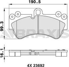 Braxis AA0266 - Kit de plaquettes de frein, frein à disque cwaw.fr