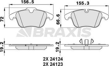 Braxis AA0261 - Kit de plaquettes de frein, frein à disque cwaw.fr