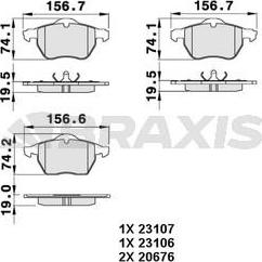 Braxis AA0268 - Kit de plaquettes de frein, frein à disque cwaw.fr