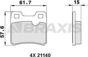 Braxis AA0267 - Kit de plaquettes de frein, frein à disque cwaw.fr