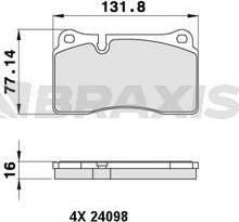 Braxis AA0205 - Kit de plaquettes de frein, frein à disque cwaw.fr
