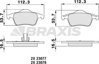 Braxis AA0203 - Kit de plaquettes de frein, frein à disque cwaw.fr