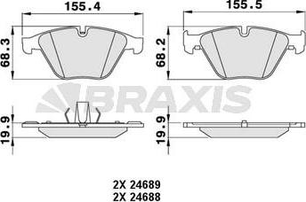 Braxis AA0214 - Kit de plaquettes de frein, frein à disque cwaw.fr