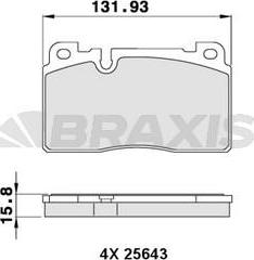 Braxis AA0286 - Kit de plaquettes de frein, frein à disque cwaw.fr