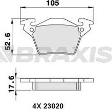 Braxis AA0280 - Kit de plaquettes de frein, frein à disque cwaw.fr