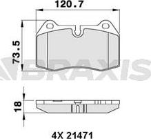 Braxis AA0281 - Kit de plaquettes de frein, frein à disque cwaw.fr