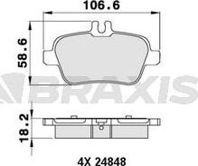 Braxis AA0235 - Kit de plaquettes de frein, frein à disque cwaw.fr