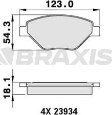 Braxis AA0236 - Kit de plaquettes de frein, frein à disque cwaw.fr