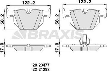 Braxis AA0230 - Kit de plaquettes de frein, frein à disque cwaw.fr