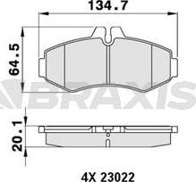 Braxis AA0232 - Kit de plaquettes de frein, frein à disque cwaw.fr