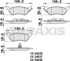 Braxis AA0237 - Kit de plaquettes de frein, frein à disque cwaw.fr