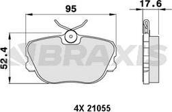 Braxis AA0224 - Kit de plaquettes de frein, frein à disque cwaw.fr