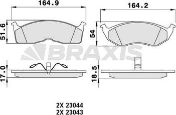 Braxis AA0225 - Kit de plaquettes de frein, frein à disque cwaw.fr