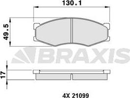 Braxis AA0226 - Kit de plaquettes de frein, frein à disque cwaw.fr