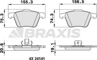 Braxis AA0220 - Kit de plaquettes de frein, frein à disque cwaw.fr