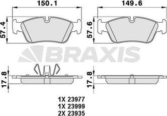 Braxis AA0221 - Kit de plaquettes de frein, frein à disque cwaw.fr