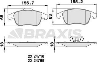 Braxis AA0222 - Kit de plaquettes de frein, frein à disque cwaw.fr