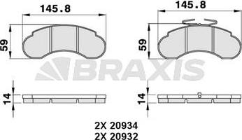 Braxis AA0279 - Kit de plaquettes de frein, frein à disque cwaw.fr