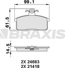 Braxis AA0276 - Kit de plaquettes de frein, frein à disque cwaw.fr