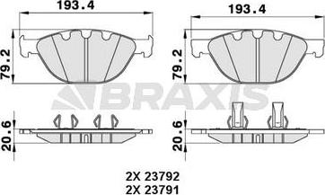 Braxis AA0270 - Kit de plaquettes de frein, frein à disque cwaw.fr