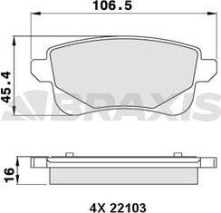 Braxis AA0272 - Kit de plaquettes de frein, frein à disque cwaw.fr