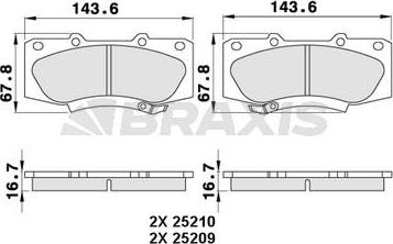 Braxis AA0277 - Kit de plaquettes de frein, frein à disque cwaw.fr