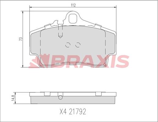 Braxis AA0745 - Kit de plaquettes de frein, frein à disque cwaw.fr