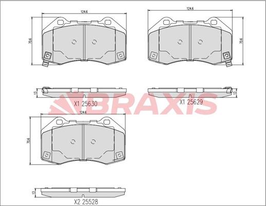 Braxis AA0746 - Kit de plaquettes de frein, frein à disque cwaw.fr