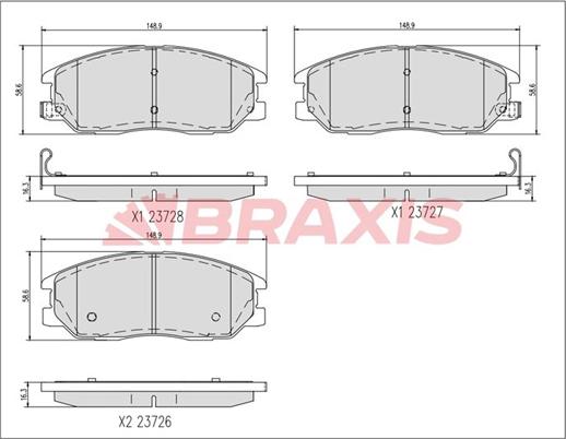 Braxis AA0747 - Kit de plaquettes de frein, frein à disque cwaw.fr