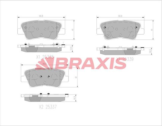 Braxis AA0756 - Kit de plaquettes de frein, frein à disque cwaw.fr