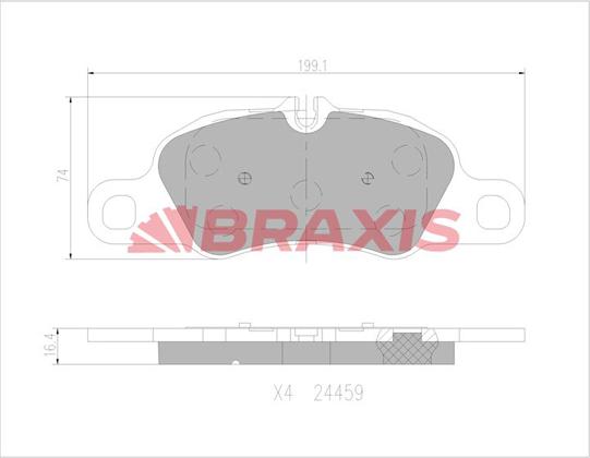 Braxis AA0761 - Kit de plaquettes de frein, frein à disque cwaw.fr