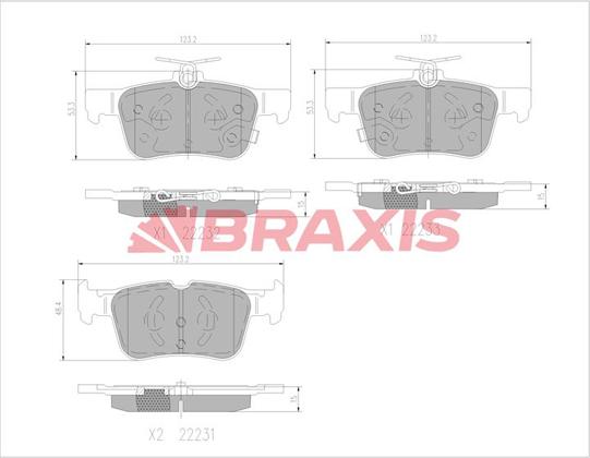 Braxis AA0705 - Kit de plaquettes de frein, frein à disque cwaw.fr