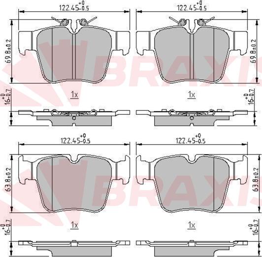 Braxis AA0707 - Kit de plaquettes de frein, frein à disque cwaw.fr