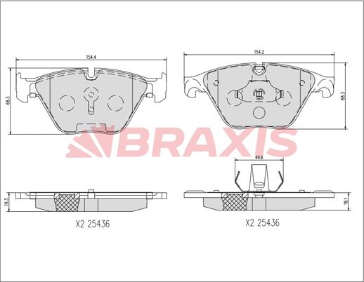 Braxis AA0738 - Kit de plaquettes de frein, frein à disque cwaw.fr