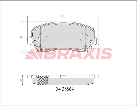 Braxis AA0737 - Kit de plaquettes de frein, frein à disque cwaw.fr