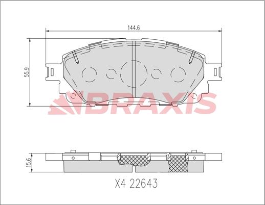 Braxis AA0729 - Kit de plaquettes de frein, frein à disque cwaw.fr