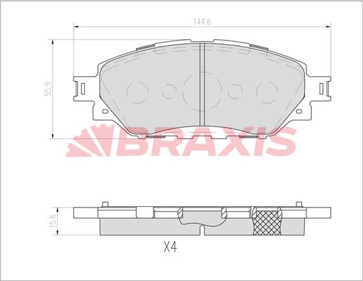 Braxis AA0722 - Kit de plaquettes de frein, frein à disque cwaw.fr