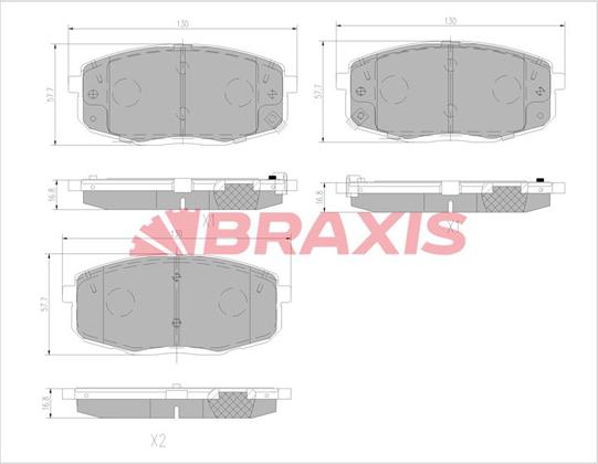 Braxis AA0771 - Kit de plaquettes de frein, frein à disque cwaw.fr