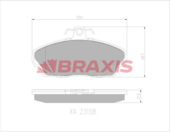 Braxis AA0772 - Kit de plaquettes de frein, frein à disque cwaw.fr