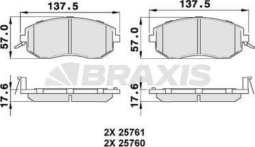 Braxis AB0491 - Kit de plaquettes de frein, frein à disque cwaw.fr