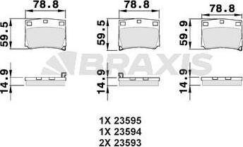 Braxis AB0492 - Kit de plaquettes de frein, frein à disque cwaw.fr