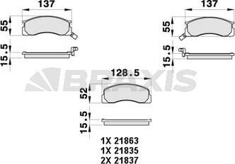 Braxis AB0444 - Kit de plaquettes de frein, frein à disque cwaw.fr