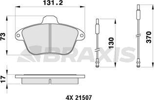 Braxis AB0445 - Kit de plaquettes de frein, frein à disque cwaw.fr