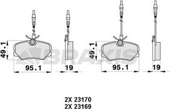 Braxis AB0443 - Kit de plaquettes de frein, frein à disque cwaw.fr