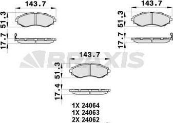 Braxis AB0447 - Kit de plaquettes de frein, frein à disque cwaw.fr