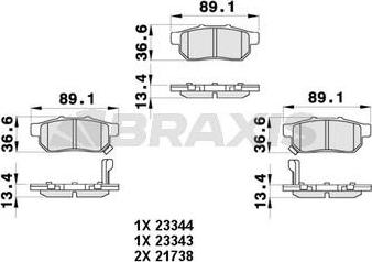 Braxis AB0455 - Kit de plaquettes de frein, frein à disque cwaw.fr